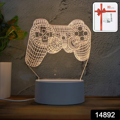 3D Illusion LED Night Lamp with Gaming Controller Design